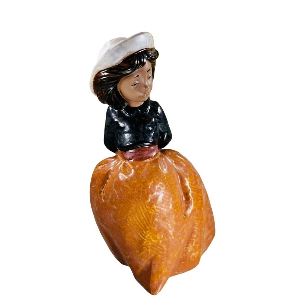 NAO DAISA by Lladro PORCELAIN FIGURINE GIRL 1987 Brown Skirt Hat